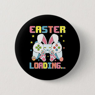Easter Day Bunny Easter Loading Video Game Boys Gi 6 Cm Round Badge