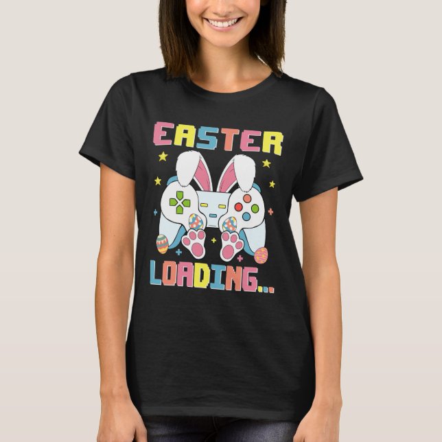 Easter Day Bunny Easter Loading Video Game Boys Gi T-Shirt (Front)