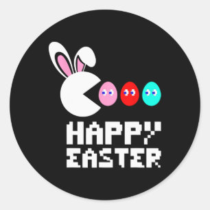 Easter Day Bunny Egg Video Game Boys Girls Kids Ga Classic Round Sticker