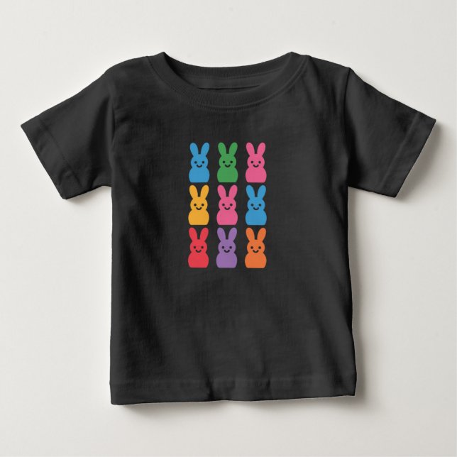 Easter Day Bunny Eggs Plaid Leopard Baby T-Shirt (Front)