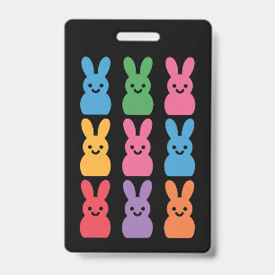 Easter Day Bunny Eggs Plaid Leopard ID Badge