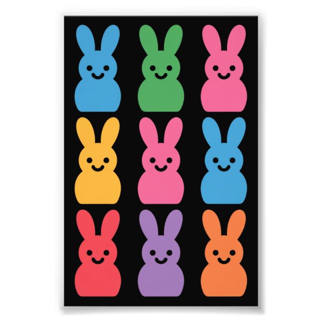 Easter Day Bunny Eggs Plaid Leopard Photo Print (Front)