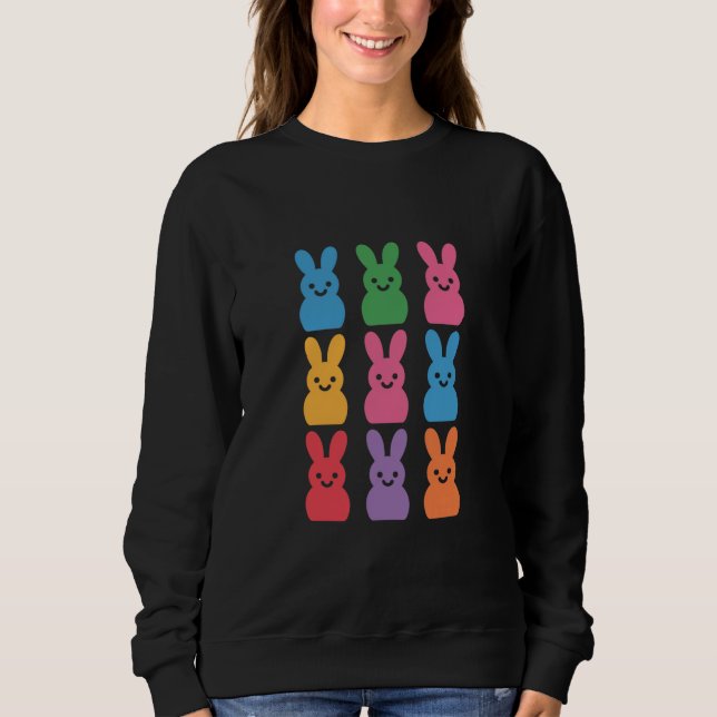 Easter Day Bunny Eggs Plaid Leopard Sweatshirt (Front)