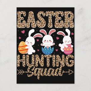 Easter Day Bunny Eggs Plaid Leopard T-Shirt Holiday Postcard
