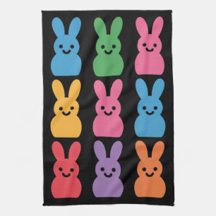 Easter Day Bunny Eggs Plaid Leopard Tea Towel