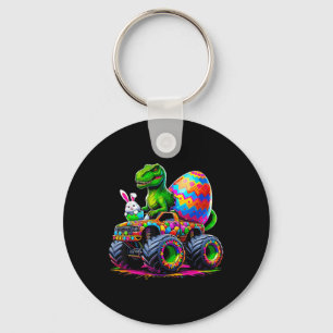 Easter Day Bunny Monster Truck Eggs Dinosaur Rabbi Key Ring