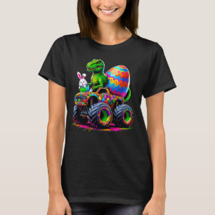Easter Day Bunny Monster Truck Eggs Dinosaur Rabbi T-Shirt