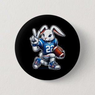 Easter Day Bunny Playing Footbyll Boys Girls Kids 6 Cm Round Badge