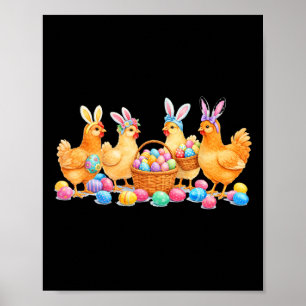 Easter Day Bunny Rabbit Chicken Lover Chicken Mum Poster