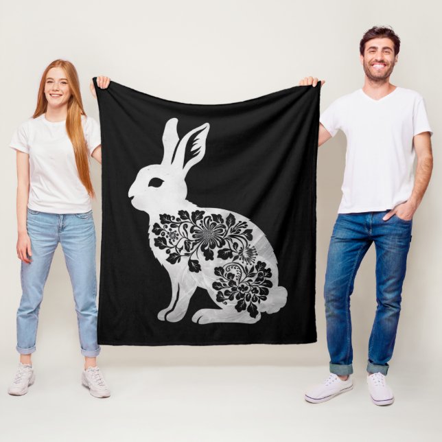 Easter Day Bunny Rabbit Fleece Blanket (In Situ)