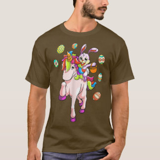 Easter Day Bunny Riding Unicorn Girls Toddler East T-Shirt