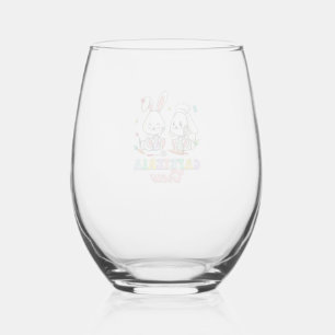 Easter Day Cafeteria Crew Lunch Lady School Cafete Stemless Wine Glass