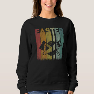 Easter Day Carpenter Retro Graphic Funny Easter Co Sweatshirt