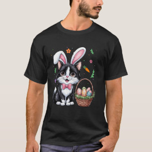 Easter Day Cat Bunny Ears Easter Eggs Rabbit Men W T-Shirt