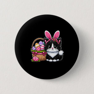 Easter Day Cat Bunny Ears Eggs Graphic Men Women K 6 Cm Round Badge