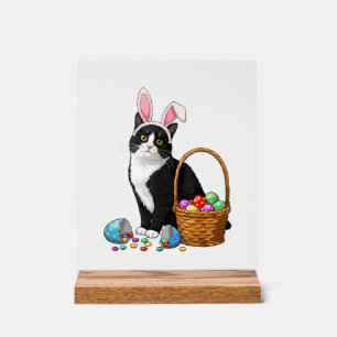 Easter Day Cat Bunny Ears Eggs Graphic Men Women K Acrylic Sign