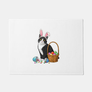 Easter Day Cat Bunny Ears Eggs Graphic Men Women K Doormat