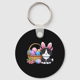 Easter Day Cat Bunny Ears Eggs Graphic Men Women K Key Ring