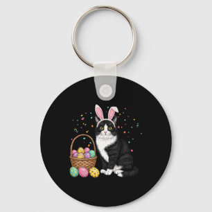 Easter Day Cat Bunny Ears Eggs Graphic Men Women K Key Ring