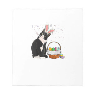 Easter Day Cat Bunny Ears Eggs Shirt Men Women Eas Notepad
