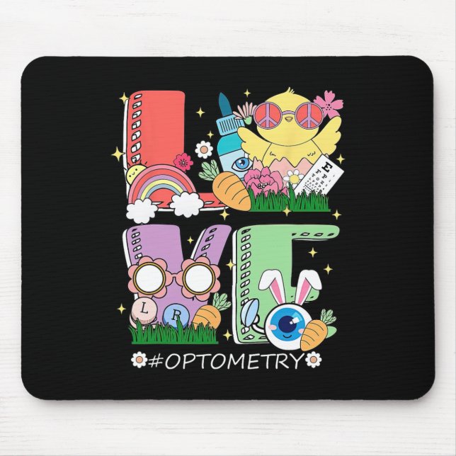Easter Day Chick Optometry Love Optician Sight Squ Mouse Mat (Front)