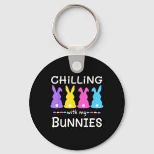 Easter Day Chilling With My Bunnies Egg Hunt Easte Key Ring