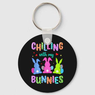 Easter Day Chilling With My Bunnies Egg Hunt Easte Key Ring