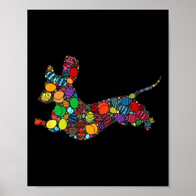 Easter Day Colourful Bysket Egg Hunting Eggs - Dog Poster (Front)