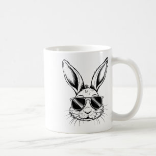 Easter Day Cool Bunny Face With Sungles Men Boys K Coffee Mug