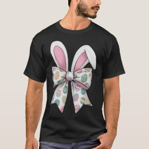 Easter Day Coquette Bow Cute Bunny Rabbit Girls Te T-Shirt