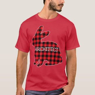 Easter Day Costume Red Plaid Bunny Graphic Archite T-Shirt