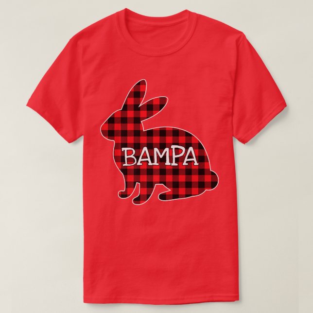 Easter Day Costume Red Plaid Bunny Graphic Bampa M T-Shirt (Design Front)