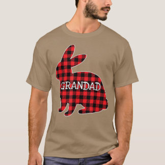 Easter Day Costume Red Plaid Bunny Graphic Grandad T-Shirt