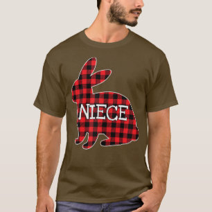 Easter Day Costume Red Plaid Bunny Graphic Niece M T-Shirt