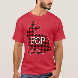 Easter Day Costume Red Plaid Bunny Graphic Pop Mat T-Shirt