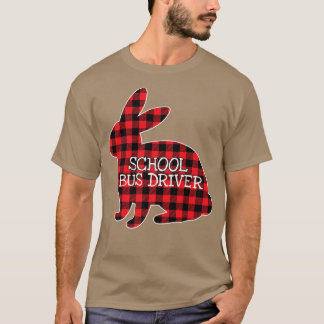 Easter Day Costume Red Plaid Bunny Graphic School T-Shirt