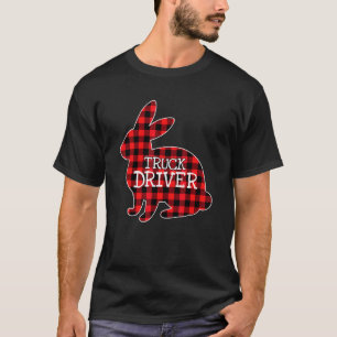 Easter Day Costume Red Plaid Bunny Graphic Truck D T-Shirt