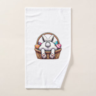 Easter Day Cute Bunny Basket Hunting Chocolate Egg Hand Towel