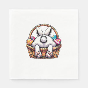 Easter Day Cute Bunny Basket Hunting Chocolate Egg Napkin