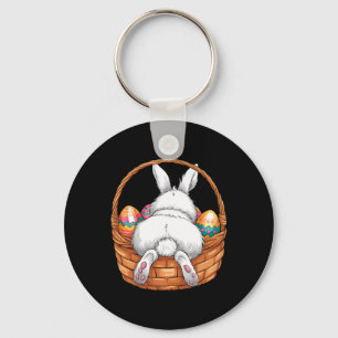 Easter Day Cute Bunny Bysket Hunting Chocolate Egg Key Ring