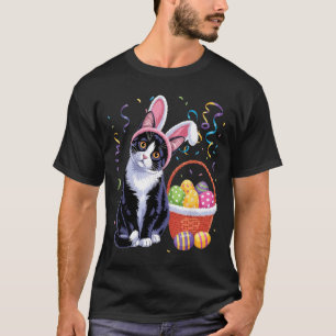 Easter Day Cute Cat Bunny Ears Eggs Men Women T-Shirt