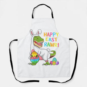 Easter Day Dinosaur Funny Happy Eastrawr T Rex Eas Apron