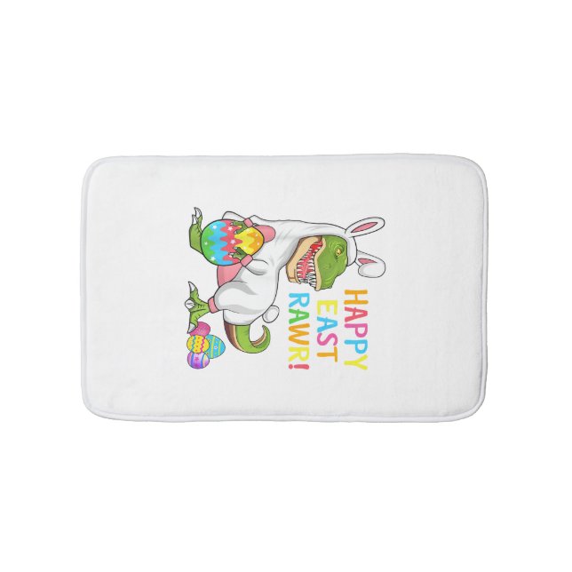 Easter Day Dinosaur Funny Happy Eastrawr T Rex Eas Bath Mat (Front)