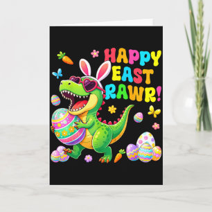 Easter Day Dinosaur Funny Happy Eastrawr T Rex Eas Card