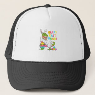 Easter Day Dinosaur Funny Happy Eastrawr T Rex Eas Trucker Hat