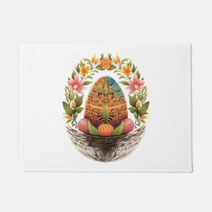 Easter Day Easter Egg Basket Mandala Art Egg Hunt Doormat