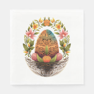 Easter Day Easter Egg Basket Mandala Art Egg Hunt Napkin