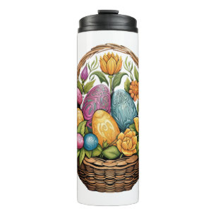 Easter Day Easter Egg Basket Mandala Art Egg Hunt Thermal Tumbler