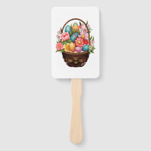 Easter Day Easter Egg Basket Spring Flowers Hand Fan