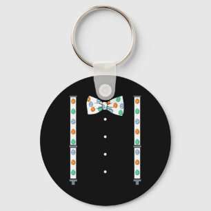Easter Day Eggs Suspenders And Bow Tie Fun Boys Gi Key Ring